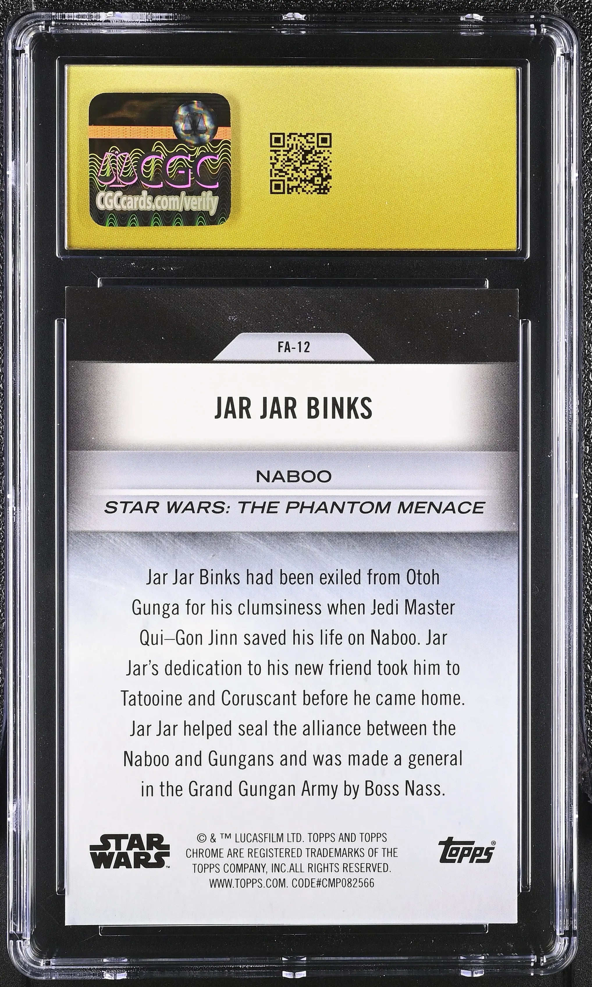 2025 Topps '24 Star Wars: Hyperspace Jar Jar Binks 41/89 #FA-12 CGC 10 
