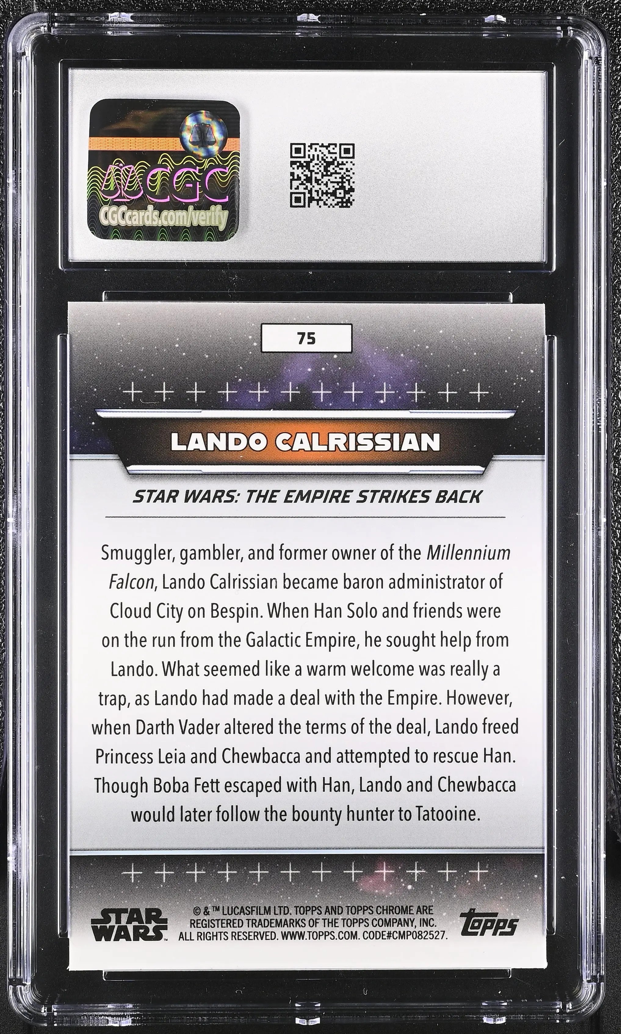 2025 Topps '24 Star Wars: Hyperspace Lando Calrissian 35/199 #75 CGC 10 