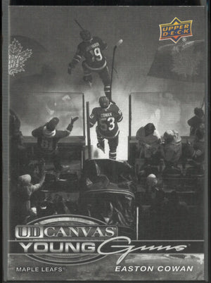 2025 UD Extended Series UD Canvas Black White Young Guns RC Easton Cowan 