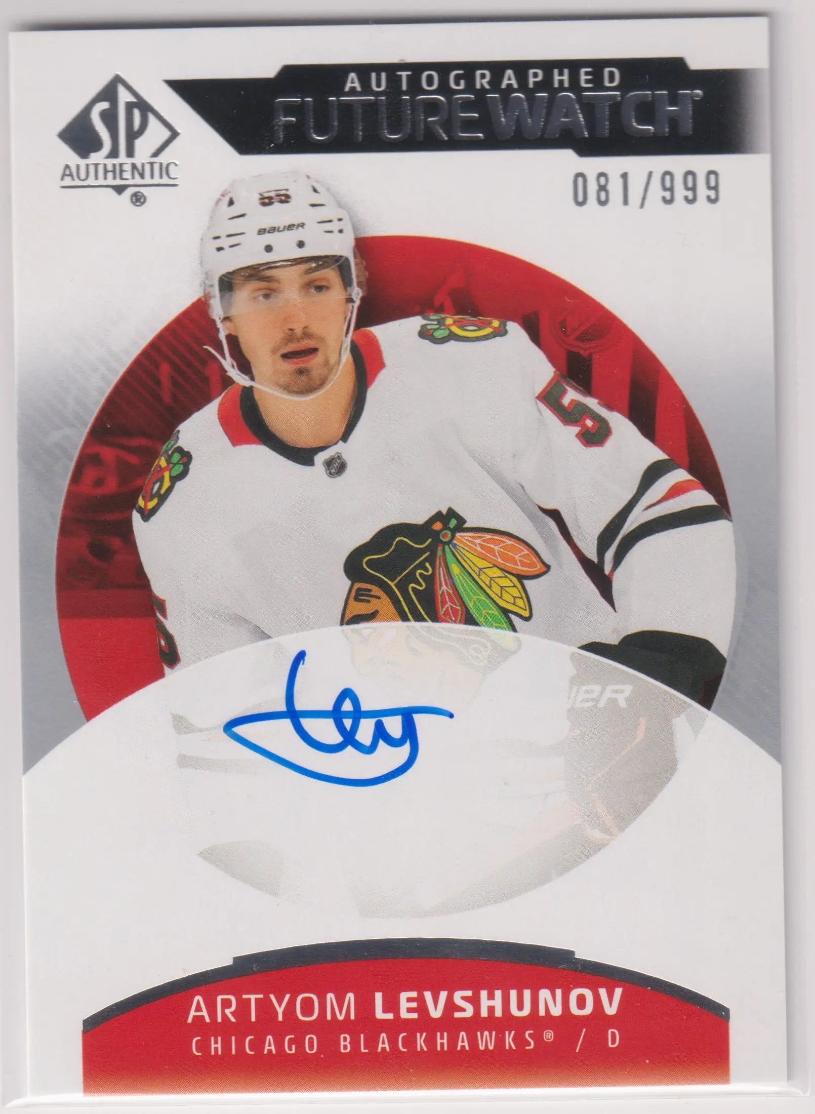 2025 UD SP Authentic Future Watch Rookie Autograph Artyom Levshunov Auto /999 RC 