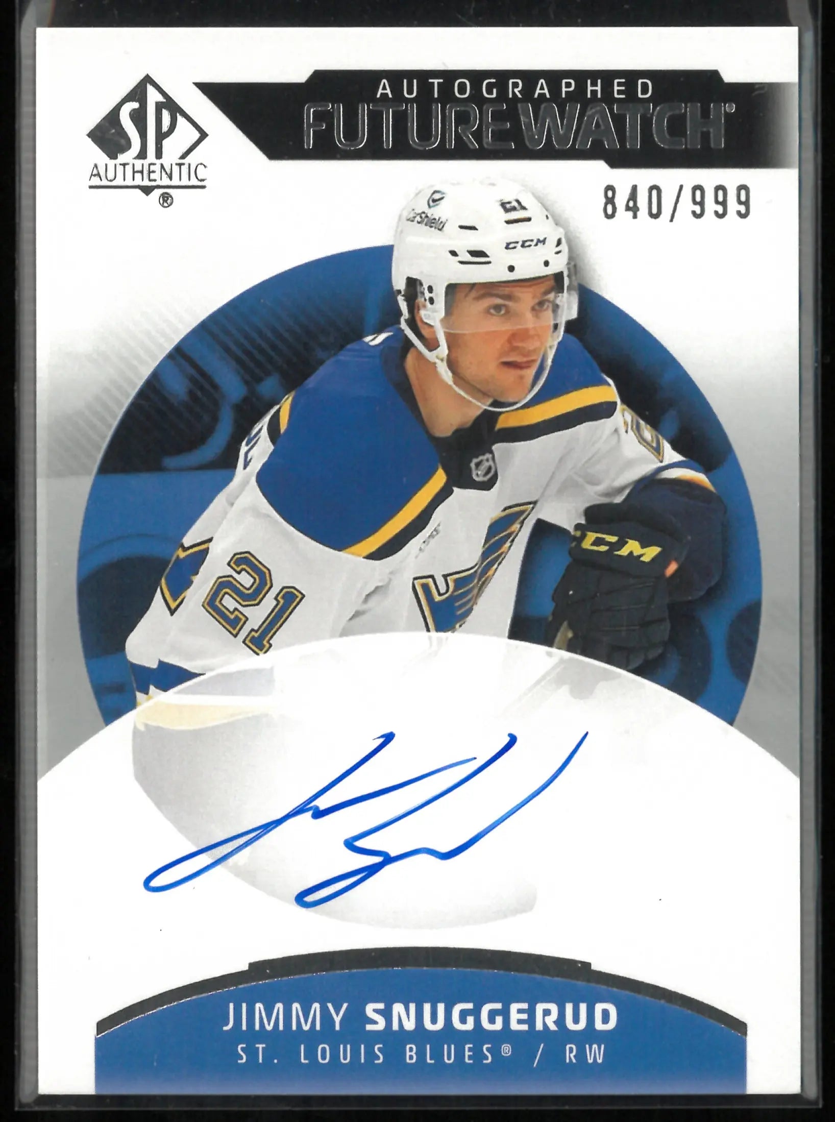 2025 UD SP Authentic Future Watch Rookie Autograph Jimmy Snuggerud Auto /999 RC 
