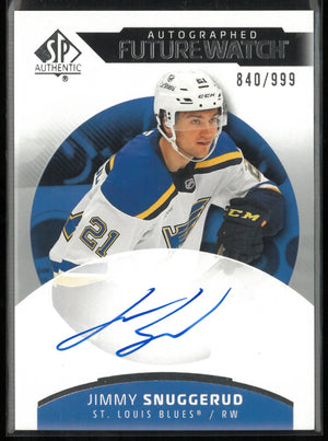 2025 UD SP Authentic Future Watch Rookie Autograph Jimmy Snuggerud Auto /999 RC 