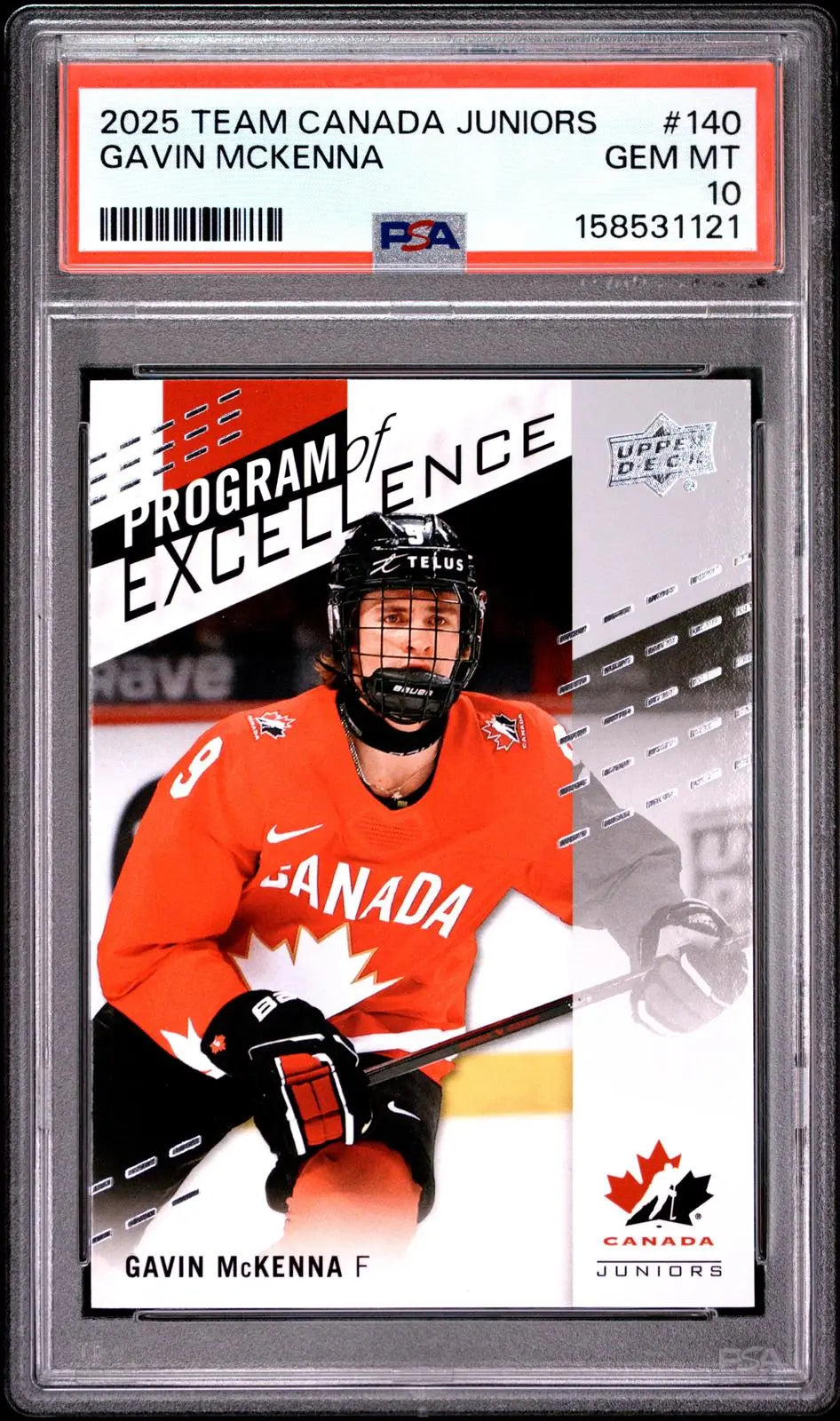 2025 UD Team Canada Juniors Program of Excellence Gavin McKenna PSA 10 