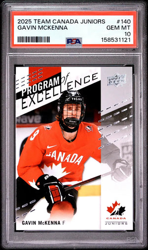 2025 UD Team Canada Juniors Program of Excellence Gavin McKenna PSA 10 