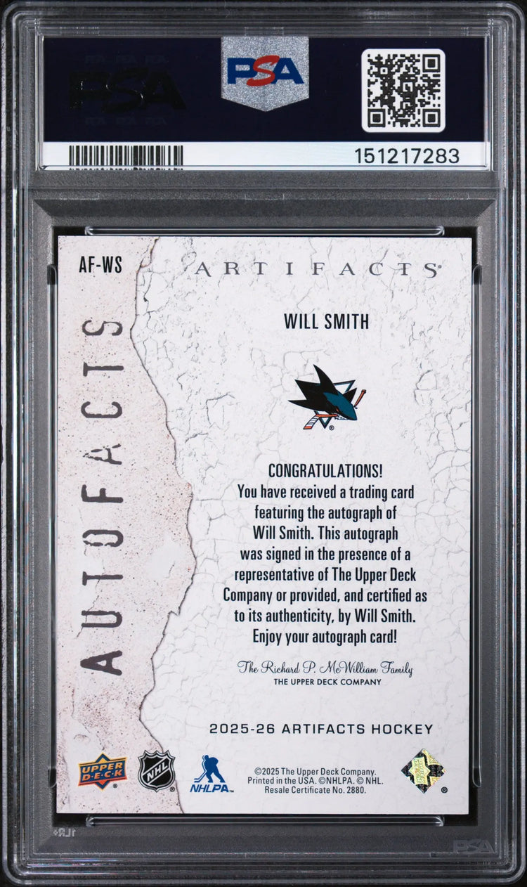 2025 Upper Deck Artifacts Autofacts Will Smith #AF-WS PSA 10 