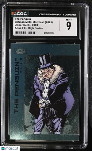 2025 Upper Deck Batman Metal Universe The Penguin #109 Aqua FX High Series CGC 9 