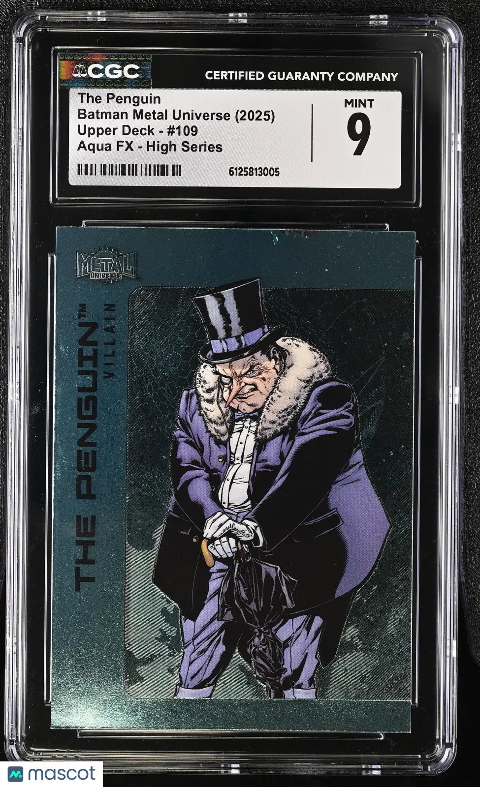 2025 Upper Deck Batman Metal Universe The Penguin #109 Aqua FX High Series CGC 9 