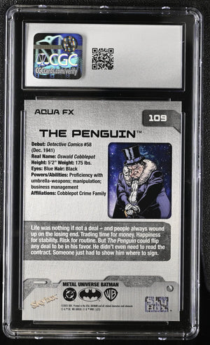 2025 Upper Deck Batman Metal Universe The Penguin #109 Aqua FX High Series CGC 9 