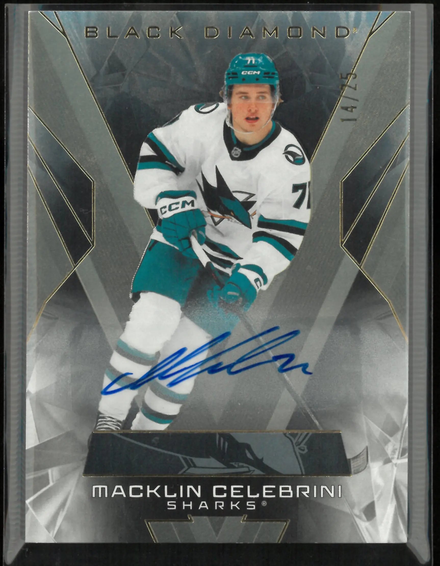 2025 Upper Deck Black Diamond Auto Macklin Celebrini 14/25 
