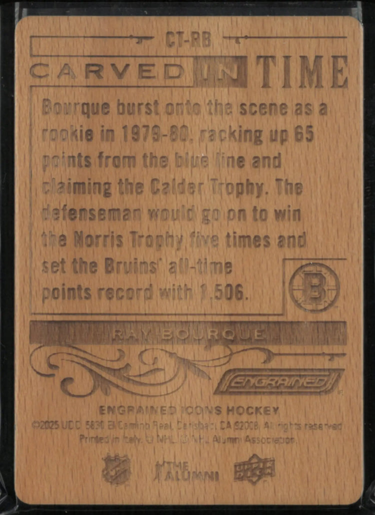 2025 Upper Deck Carved In Time Engrained Icons Ray Bourque 
