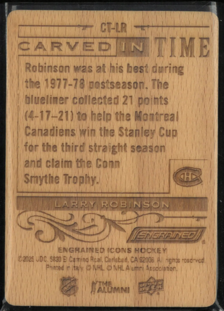 2025 Upper Deck Carved in Time Engrained Icons Larry Robinson 