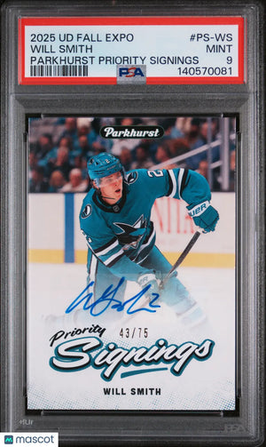 2025 Upper Deck Fall Expo Parkhurst Priority Signings Will Smith Auto /75 PSA 9 