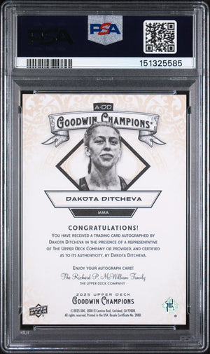 2025 Upper Deck Goodwin Champions Autographs Dakota Ditcheva Auto PSA 10 