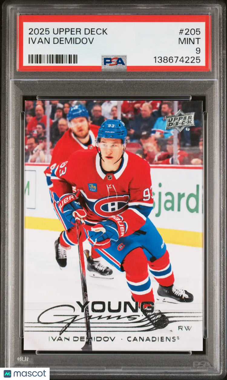 2025 Upper Deck Ivan Demidov Young Guns RC Rookie  #205 PSA 9 