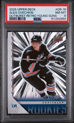 2025 Upper Deck Outburst Retro Young Guns Alex Ovechkin #OR-16 PSA 8 