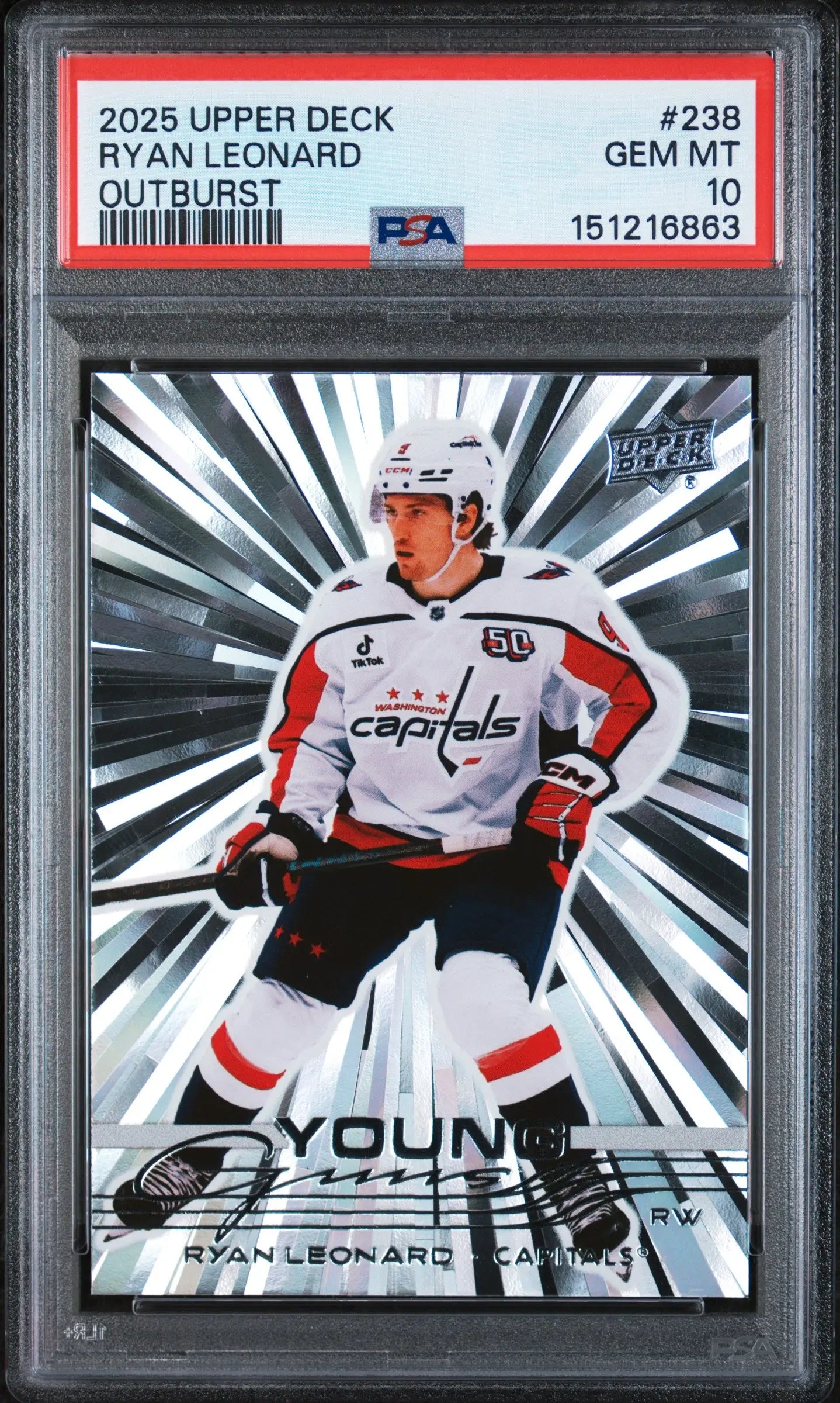 2025 Upper Deck Ryan Leonard #238 Outburst PSA 10 