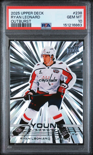 2025 Upper Deck Ryan Leonard #238 Outburst PSA 10 