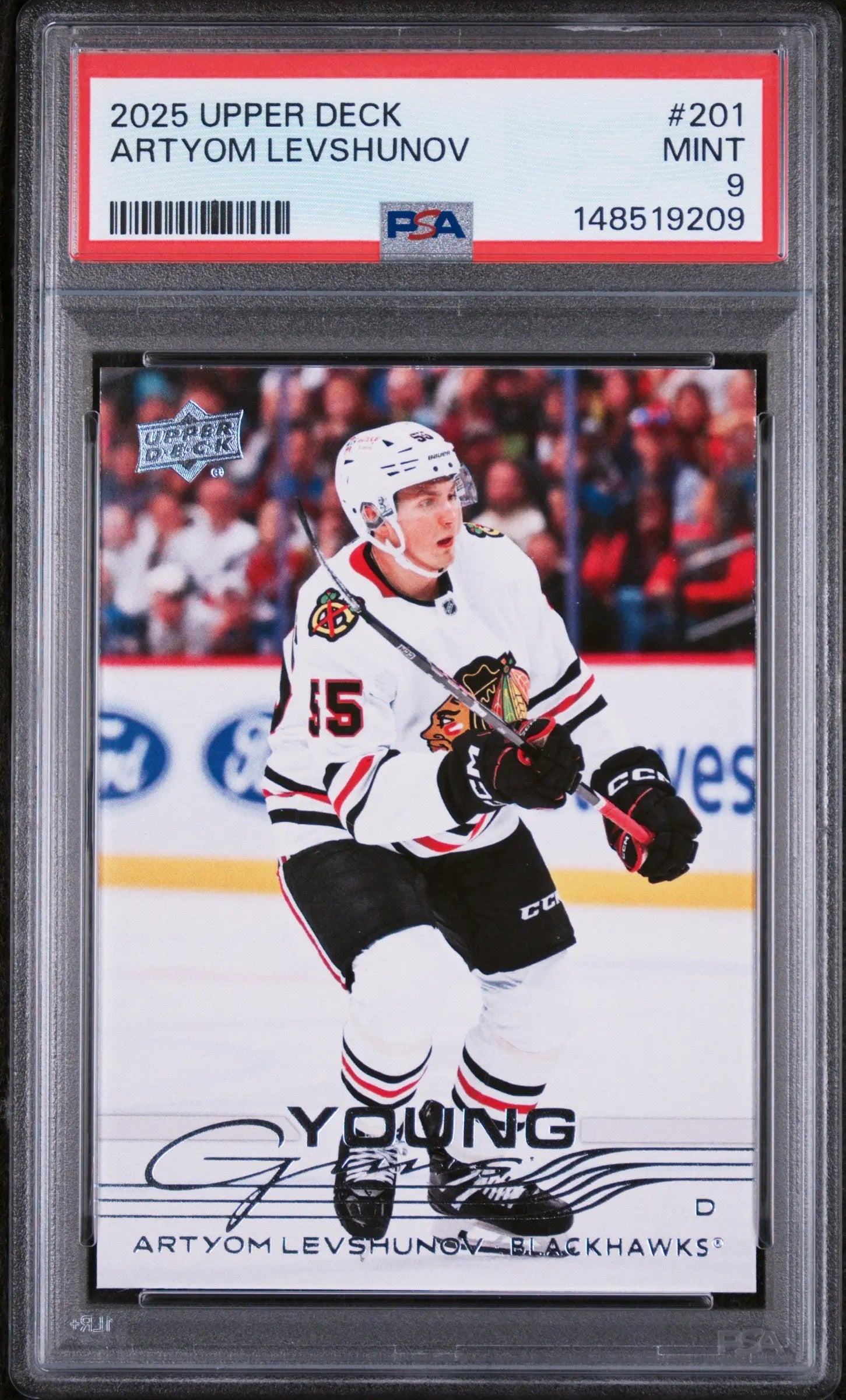 2025 Upper Deck Series 1 Young Guns Rookie Artyom Levshunov RC PSA 9 