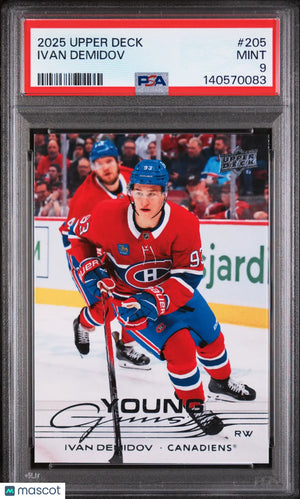 2025 Upper Deck Series 1 Young Guns Rookie Ivan Demidov RC PSA 9 