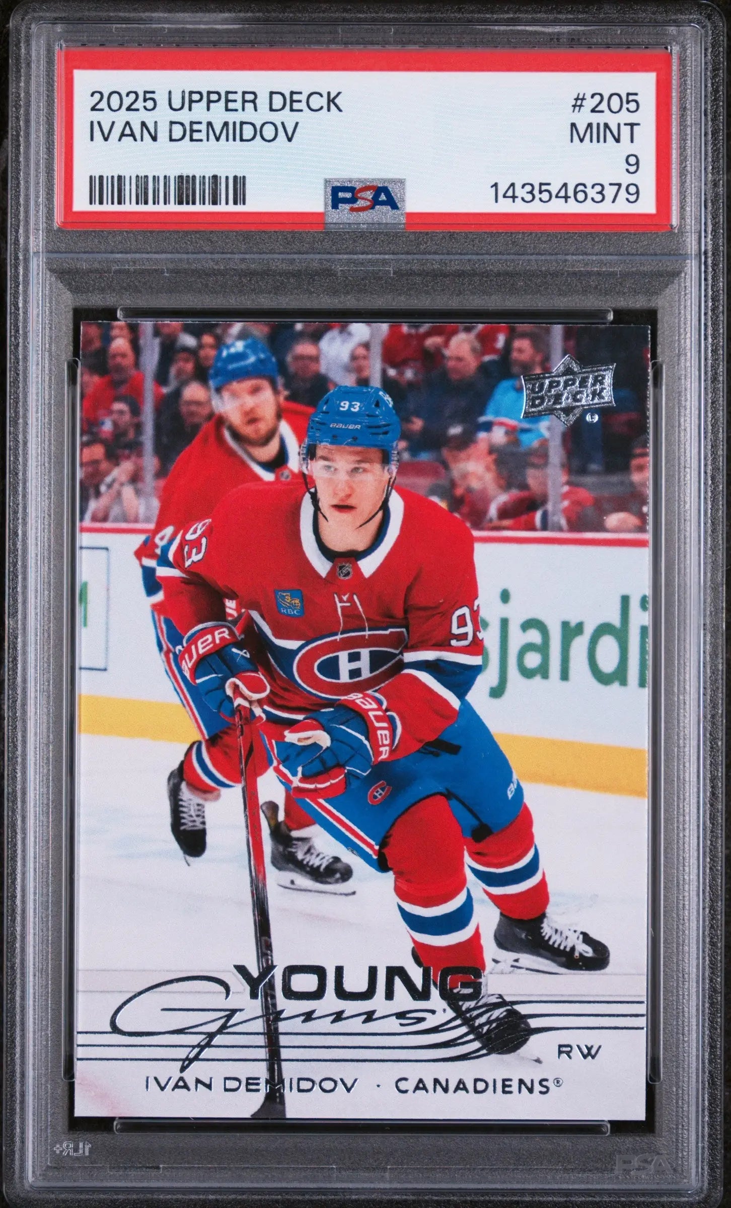 2025 Upper Deck Series 1 Young Guns Rookie Ivan Demidov RC PSA 9 