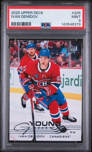 2025 Upper Deck Series 1 Young Guns Rookie Ivan Demidov RC PSA 9 