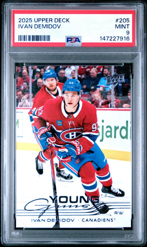 2025 Upper Deck Series 1 Young Guns Rookie Ivan Demidov RC PSA 9 