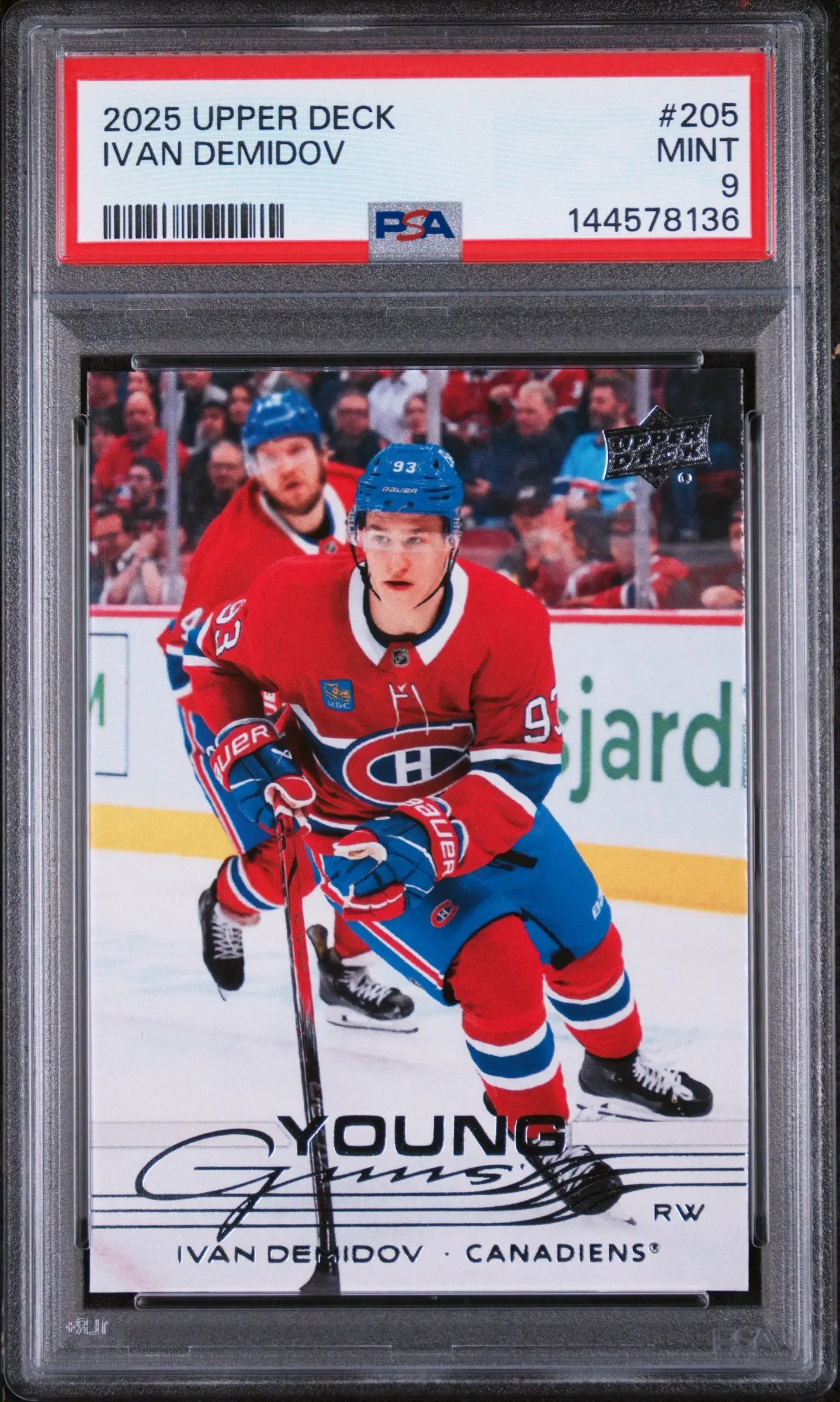 2025 Upper Deck Series 1 Young Guns Rookie Ivan Demidov RC PSA 9 