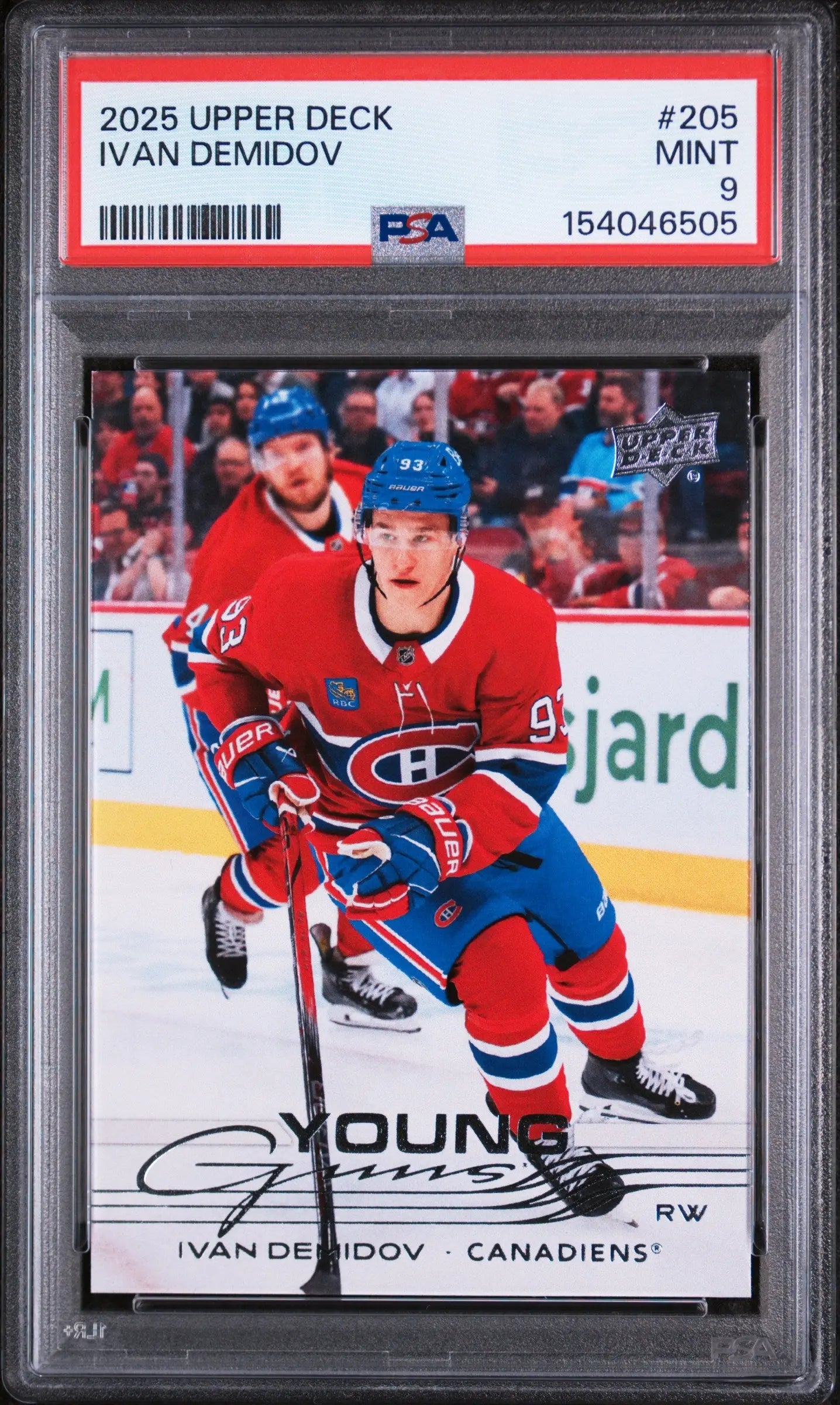 2025 Upper Deck Series 1 Young Guns Rookie Ivan Demidov RC PSA 9 (A) 