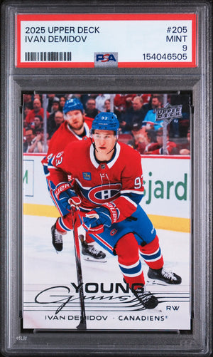 2025 Upper Deck Series 1 Young Guns Rookie Ivan Demidov RC PSA 9 (A) 