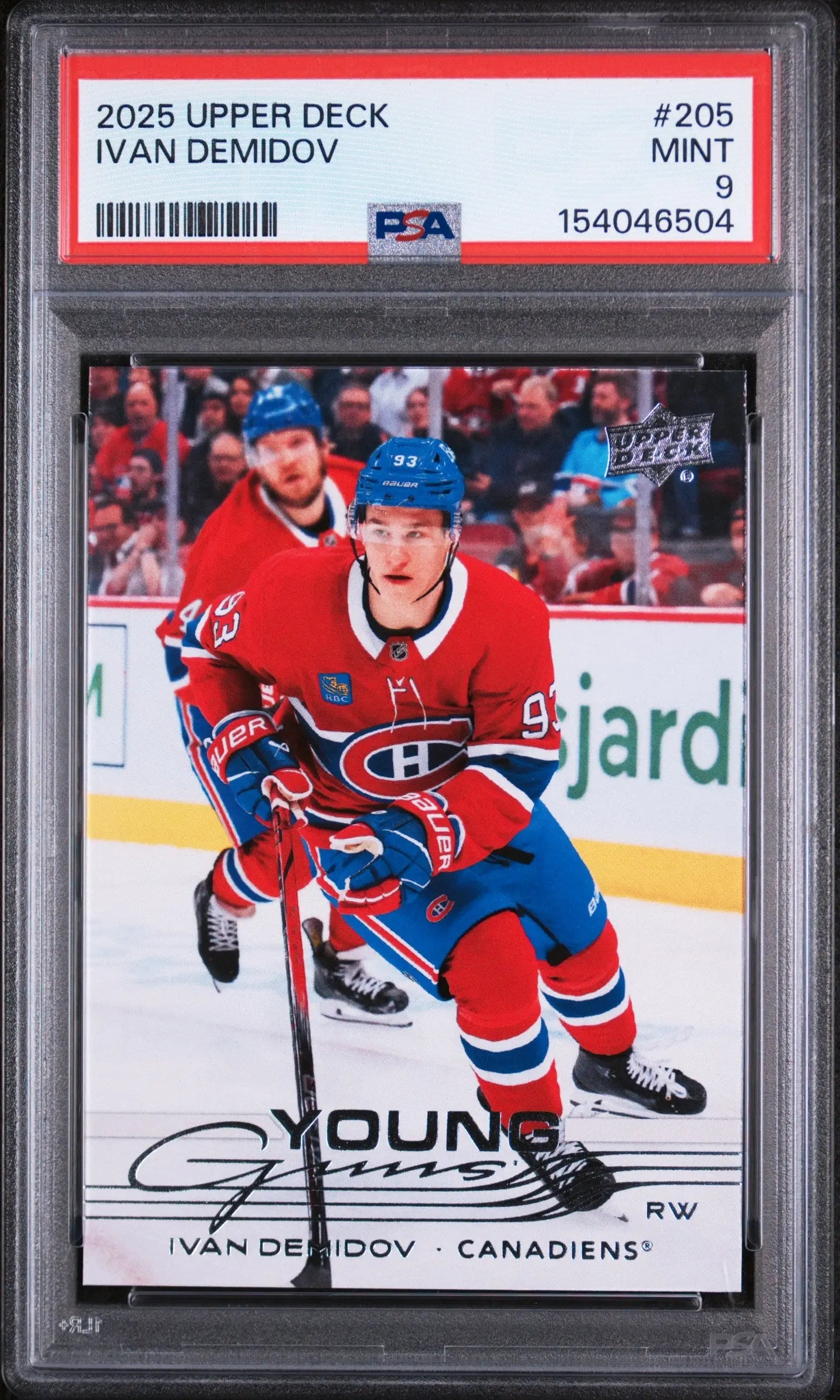 2025 Upper Deck Series 1 Young Guns Rookie Ivan Demidov RC PSA 9 (B) 