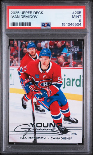 2025 Upper Deck Series 1 Young Guns Rookie Ivan Demidov RC PSA 9 (B) 