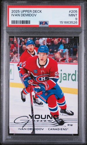 2025 Upper Deck Series 1 Young Guns Rookie Ivan Demidov #205 PSA 9 