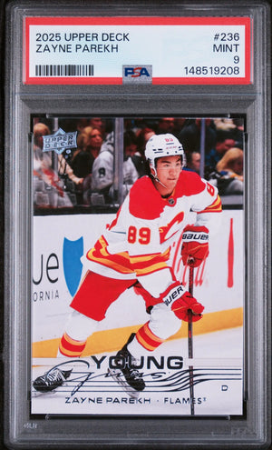 2025 Upper Deck Series 1 Young Guns Rookie Zayne Parekh RC PSA 9 