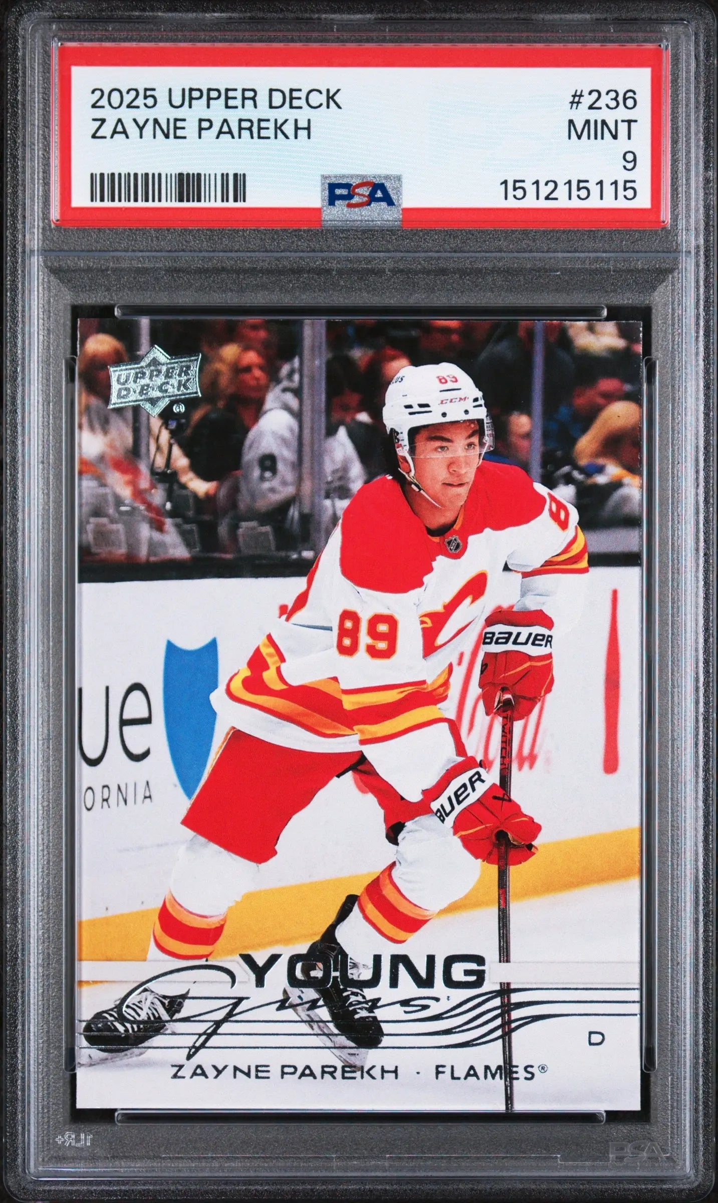 2025 Upper Deck Series 1 Young Guns Rookie Zayne Parekh RC PSA 9 