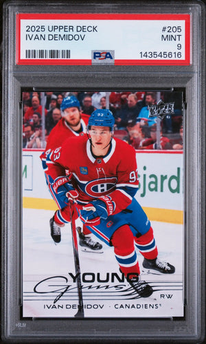2025 Upper Deck Series 1 Young Guns Rookies Ivan Demidov RC PSA 9 