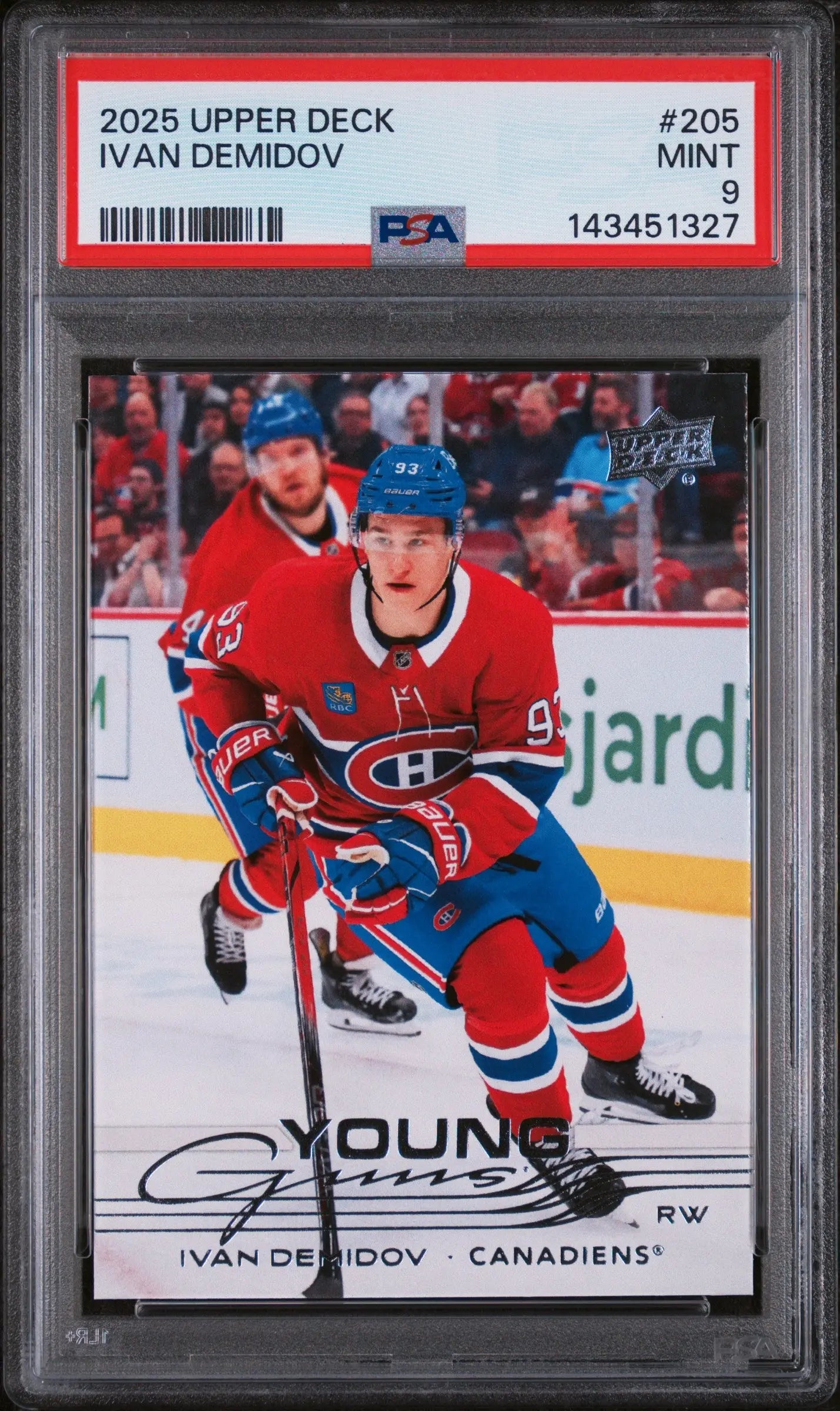 2025 Upper Deck Young Guns Series 1 Rookie Ivan Demidov RC PSA 9 