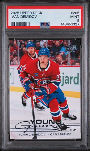 2025 Upper Deck Young Guns Series 1 Rookie Ivan Demidov RC PSA 9 