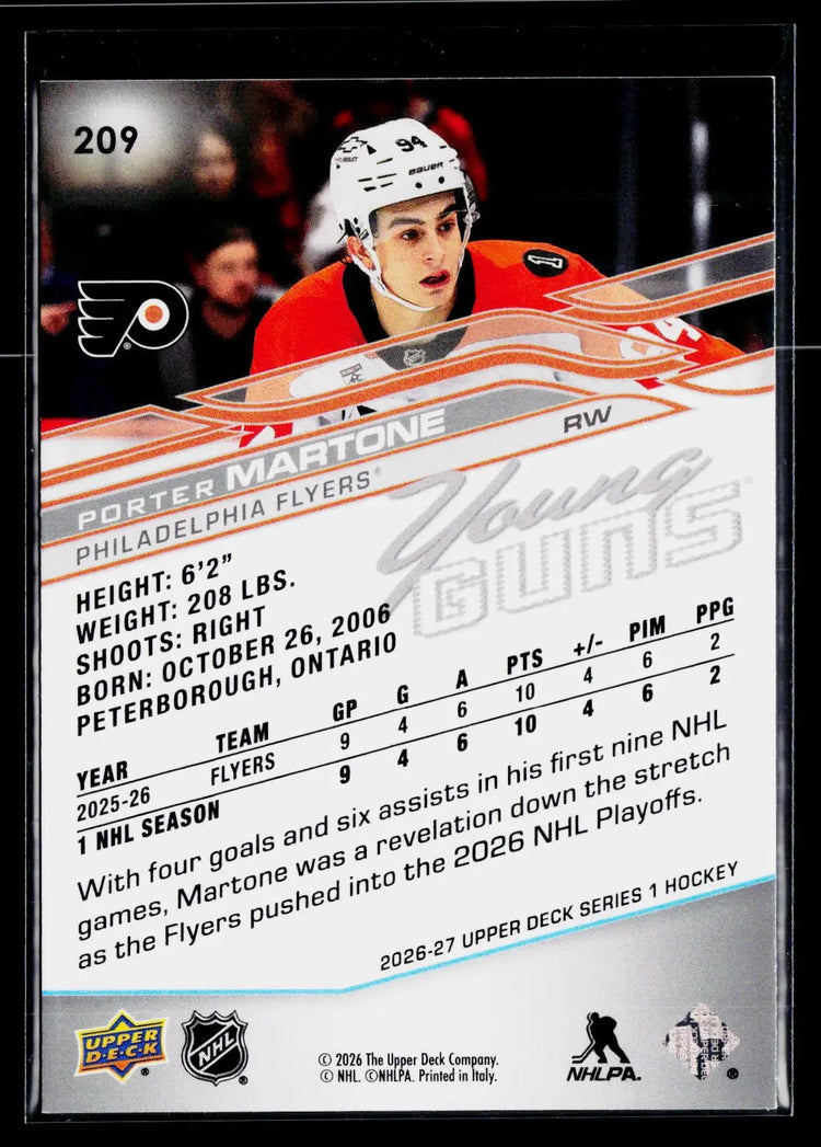 2026-27 Upper Deck Series 1 Hockey Rookie Young Guns Porter Martone RC #A 