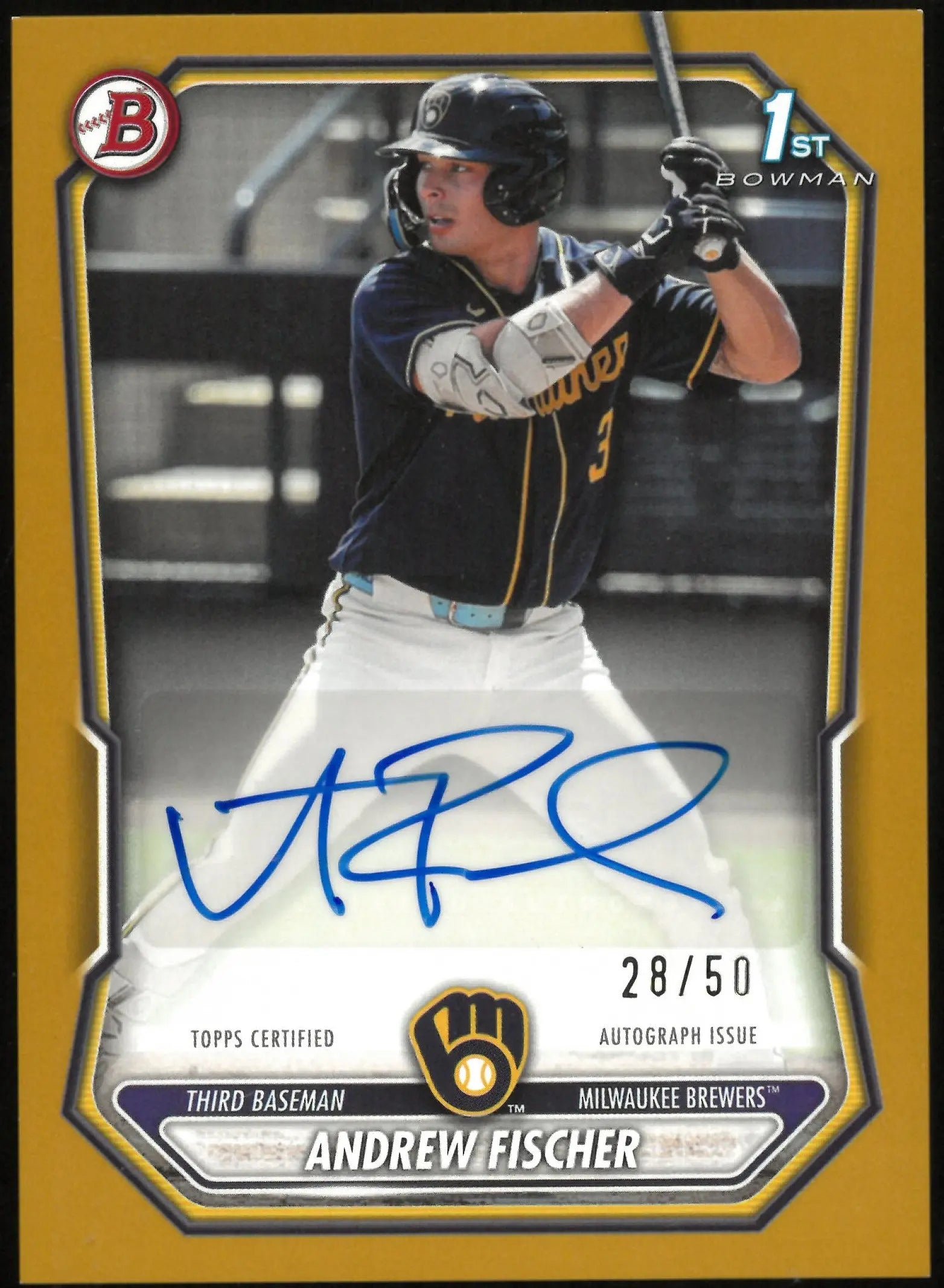 2026 Bowman 1st Gold Auto Andrew Fischer /50 