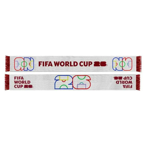 2026 FIFA World Cup White Acrylic Scarf - Fan Merchandise