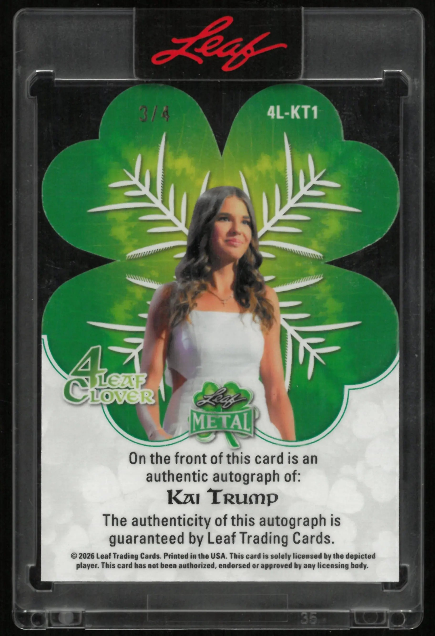 2026 Leaf Metal 4 Leaf Clover Auto Kai Trump /4 