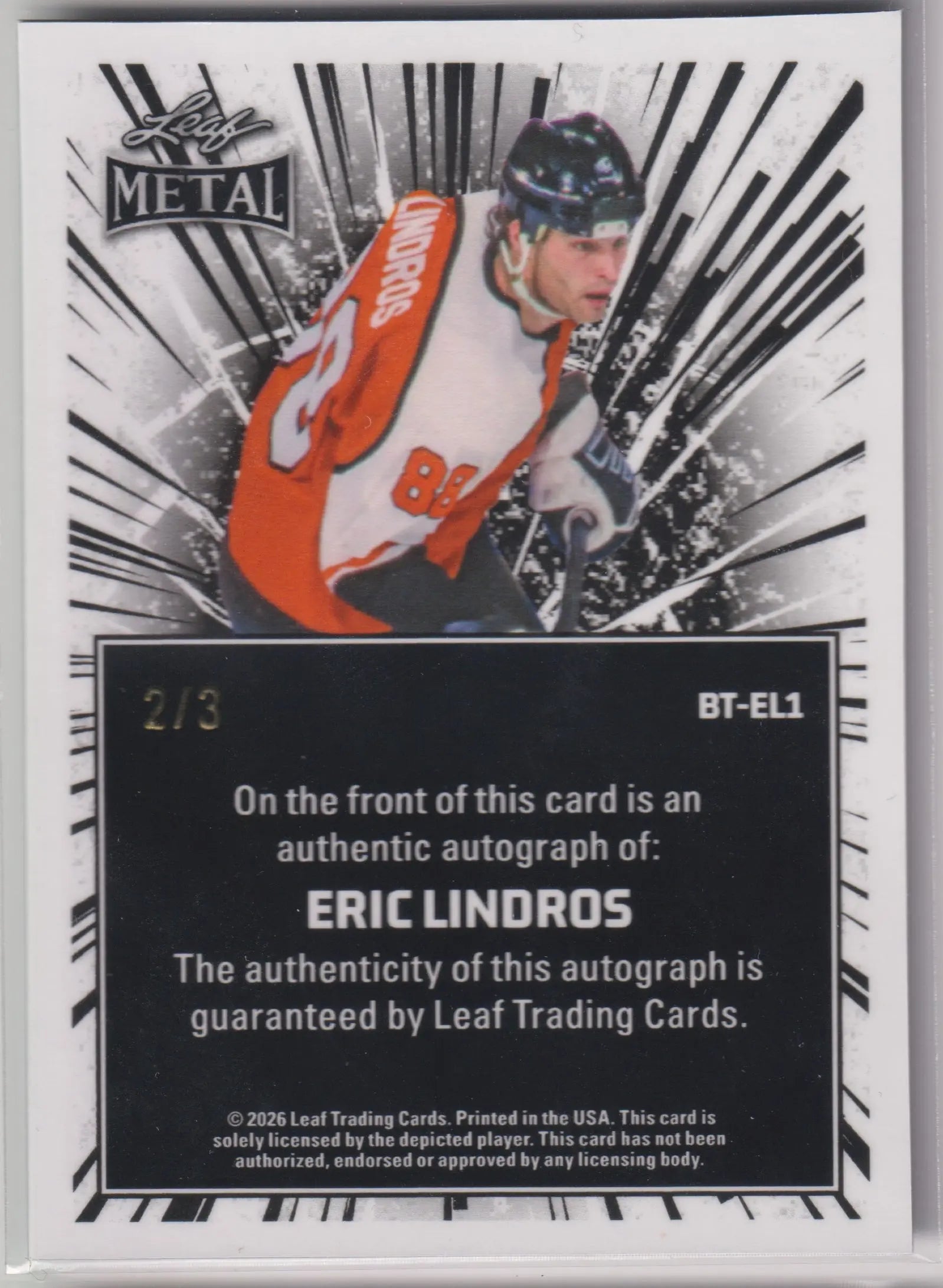 2026 Leaf Metal Autograph Eric Lindros Auto /3 