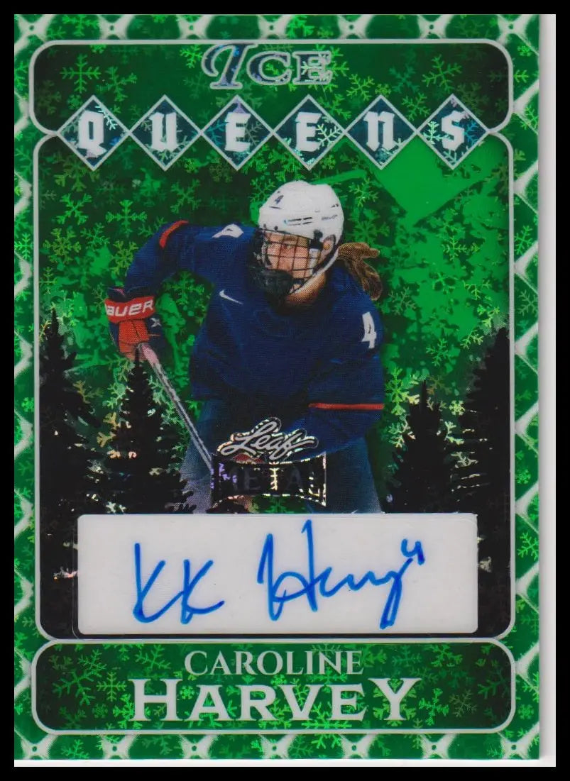 2026 Leaf Metal - Ice Queens Snowflakes Green #IQ-CH1 Caroline Harvey #/1 