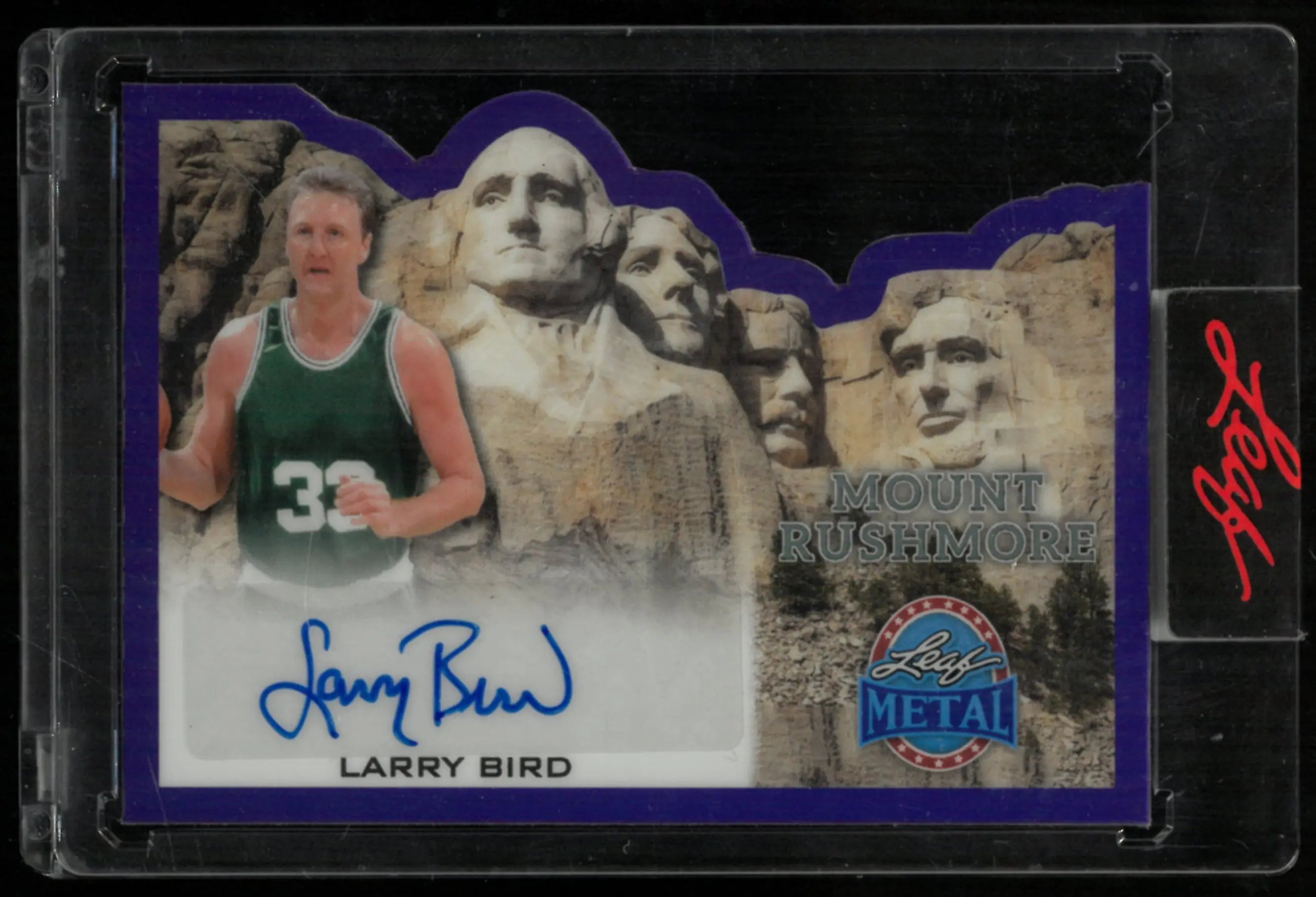 2026 Leaf Metal Mount Rushmore Purple Auto Larry Bird /5 