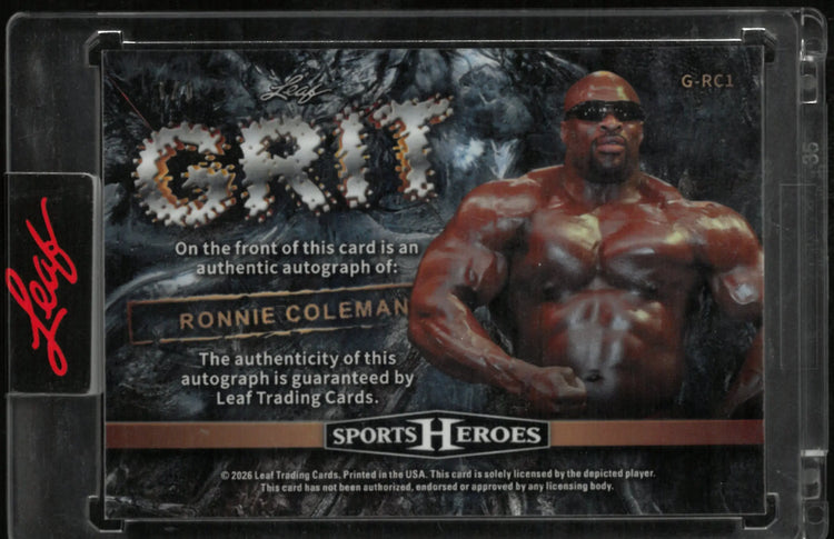 2026 Leaf Sports Heroes GRIT Ronnie Coleman Autograph 1/1 