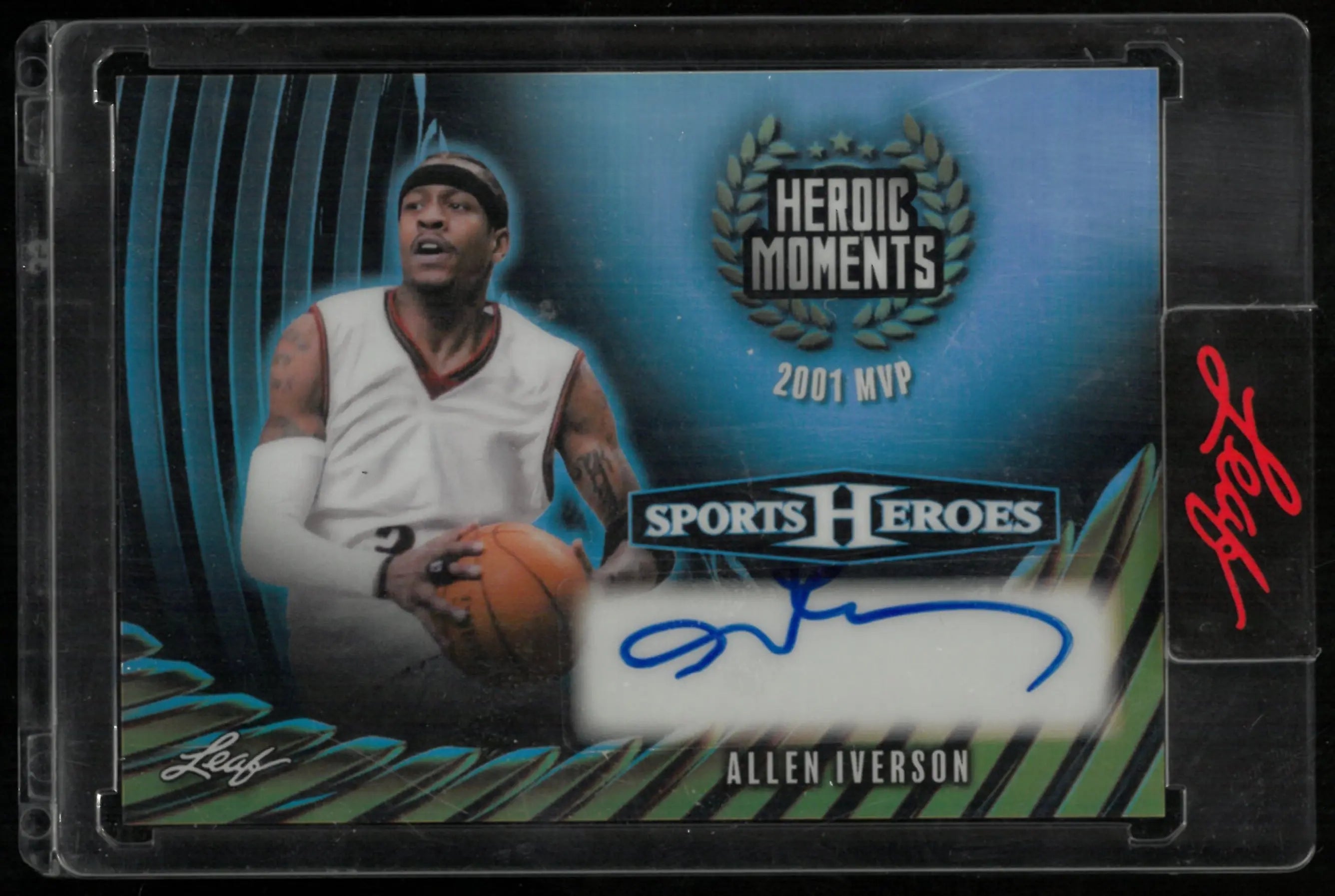 2026 Leaf Sports Heroes Heroic Moments 2001 MVP Auto Allen Iverson /9 