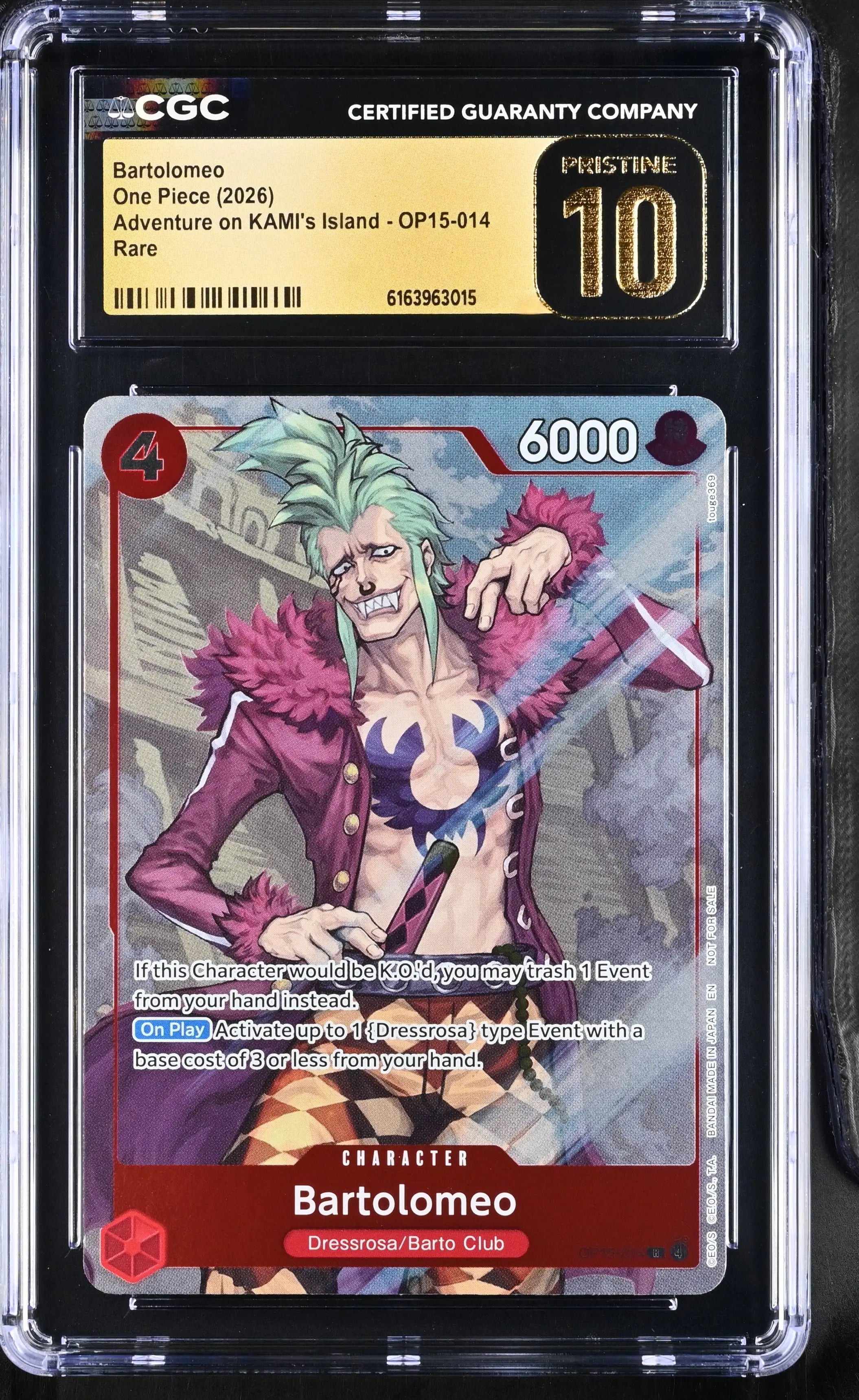 2026 One Piece Adventure on KAMI's Island Bartolomeo OP15-014 CGC 10 