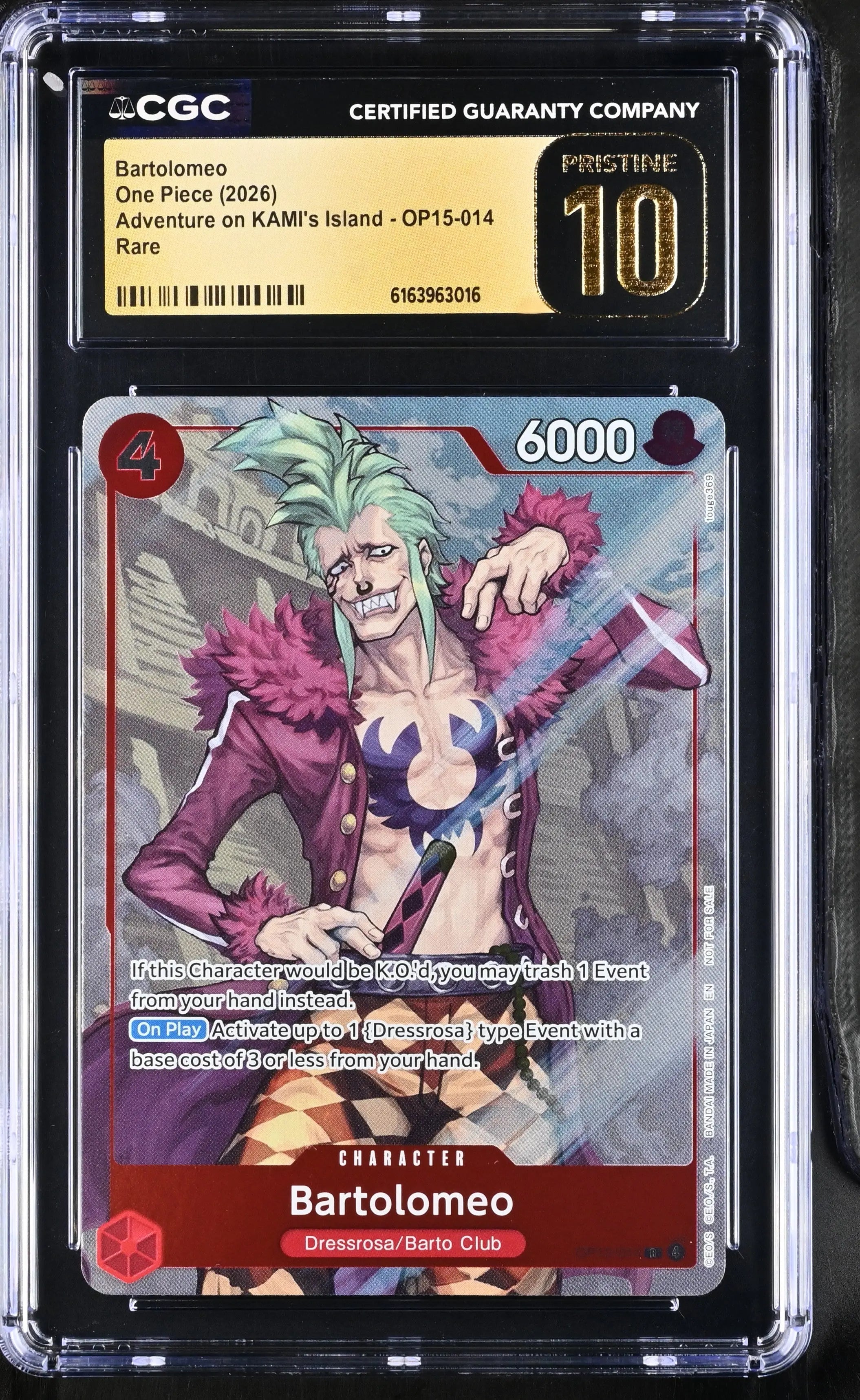 2026 One Piece Adventure on KAMI's Island Bartolomeo OP15-014 CGC 10 