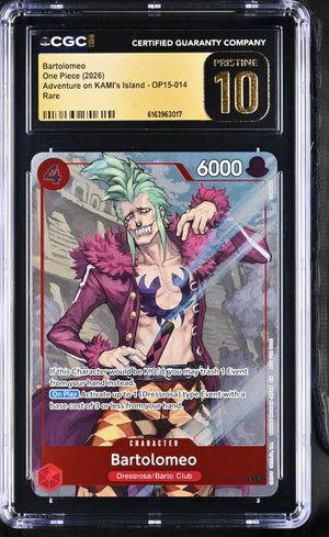 2026 One Piece Adventure on KAMI's Island Bartolomeo OP15-014 CGC 10 