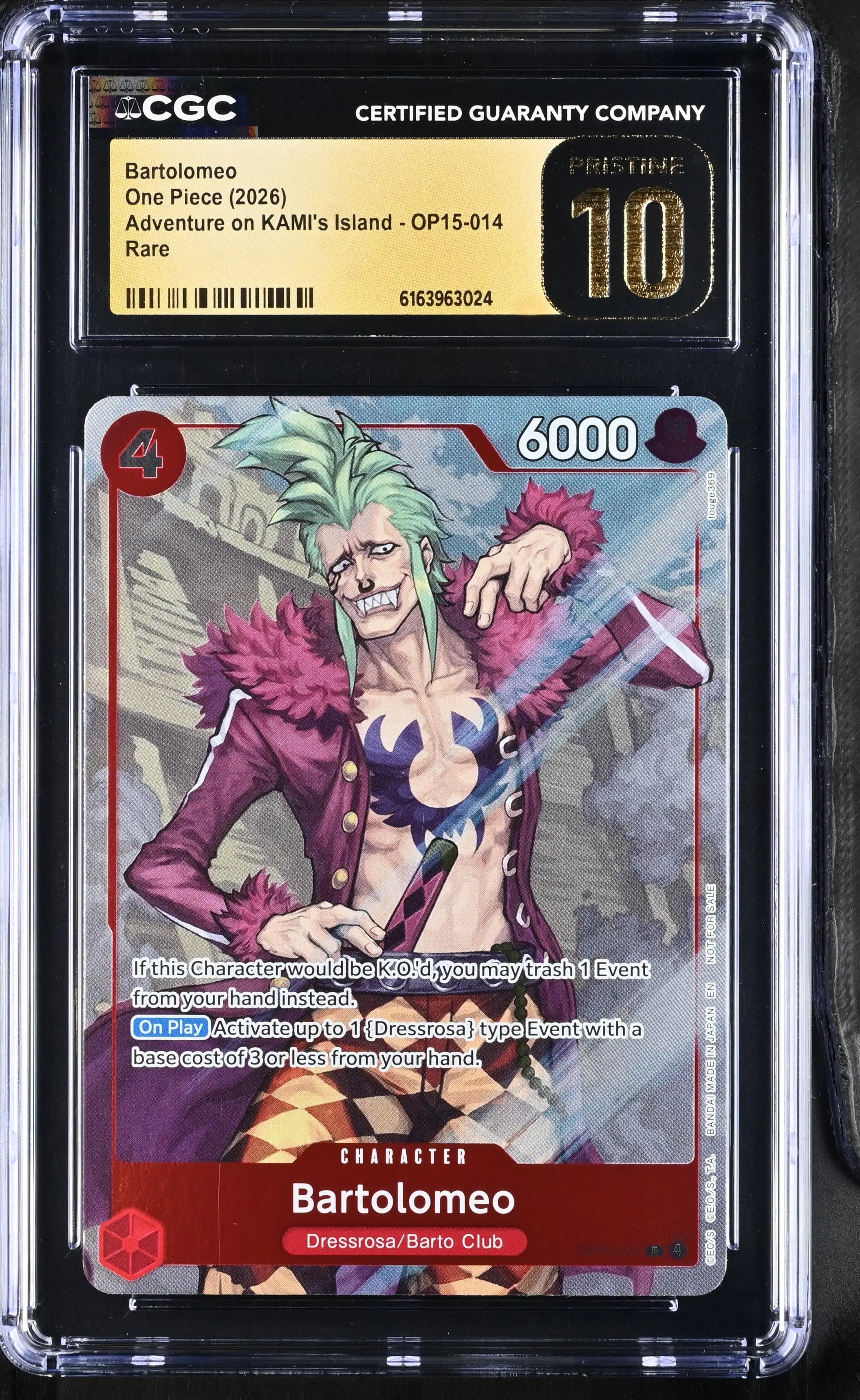 2026 One Piece Adventure on KAMI's Island Bartolomeo OP15-014 CGC 10 